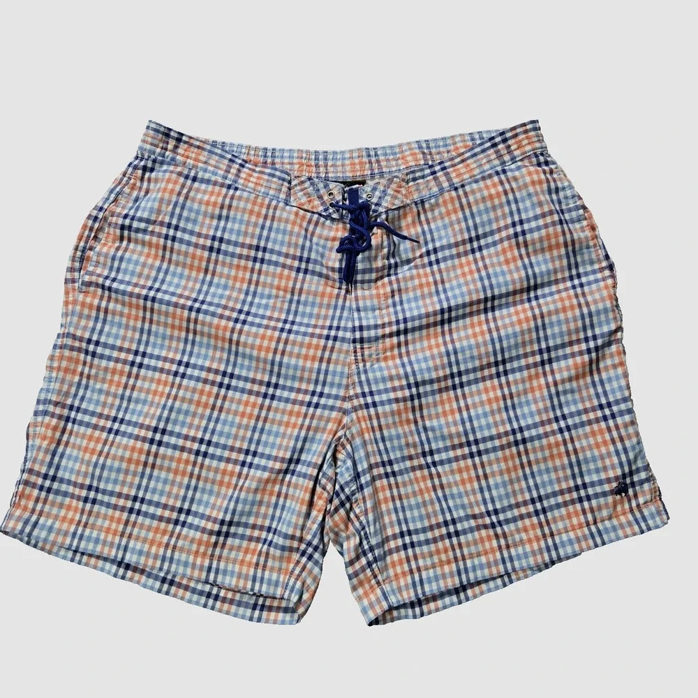 Brooks Brothers Board Shorts Size XL Drawstring 346 Plaid Swim Trunks Lined‎